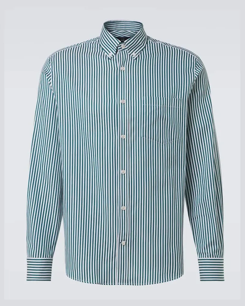 Dunhill Camicia Bengal in cotone a righe Verde