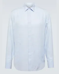 Berluti Camicia in cotone Scritto Andy in seta e cotone Blu