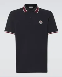 Moncler Polo in cotone con logo Blu