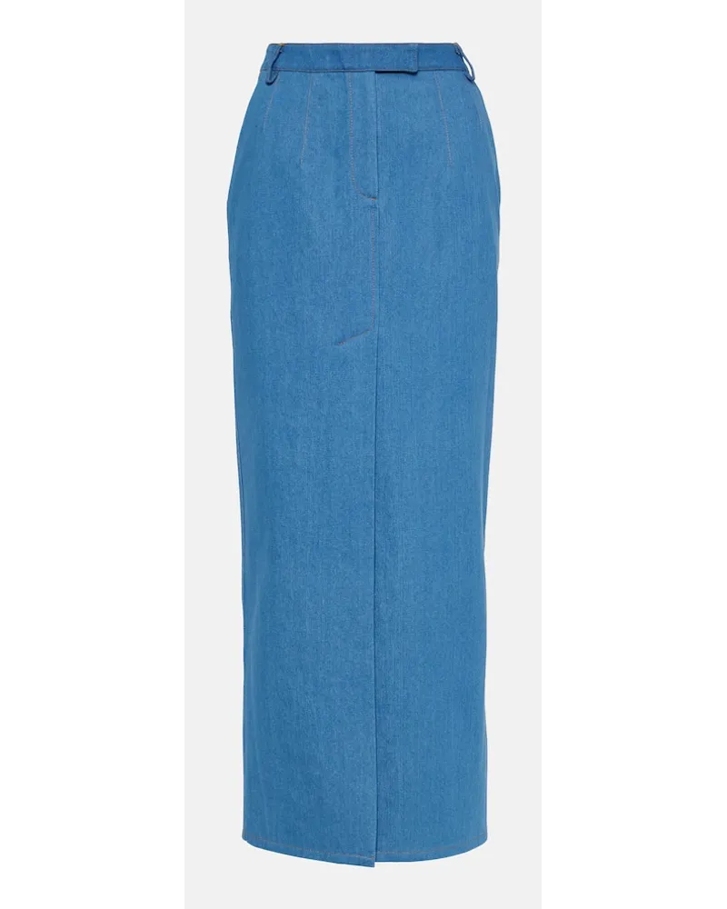 Aya Muse Gonna lunga Colia in denim Blu