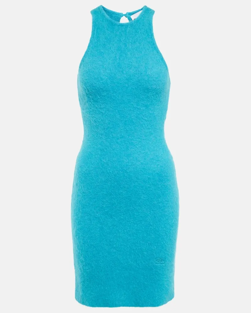 Ganni Miniabito in misto alpaca e lana Blu