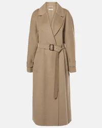 Max Mara Cappotto a portafoglio Ebano in lana Beige