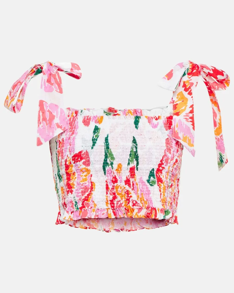 Poupette St Barth Top cropped Triny in cotone con stampa Multicolore