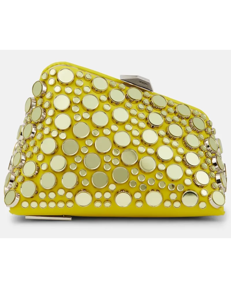 ATTICO Clutch Midnight Mini in pelle con borchie Giallo