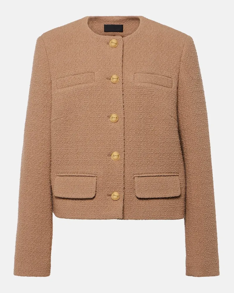 Nili Lotan Giacca cropped Paige in tweed Marrone