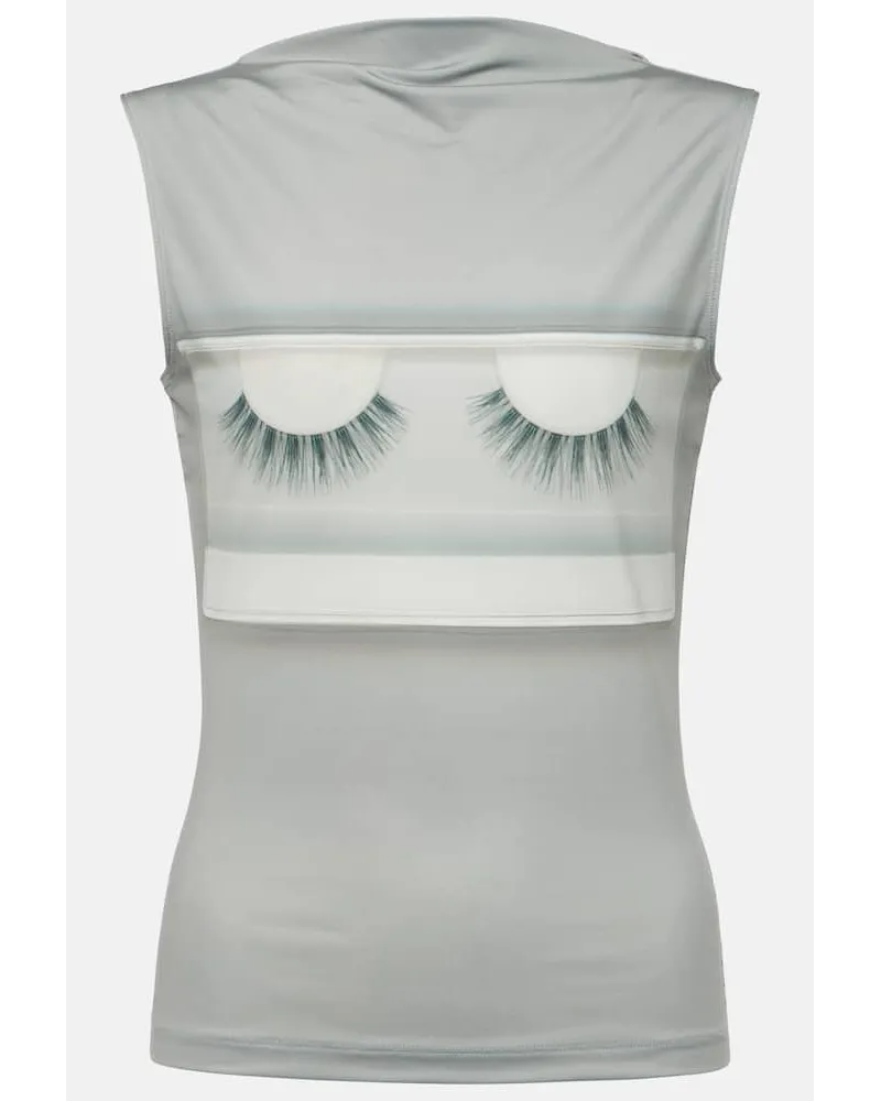 Acne Studios x Katerina Jebb - Top in jersey con stampa Grigio