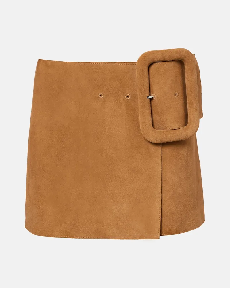 AMI Paris Minigonna in suede Marrone