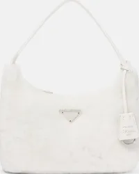 Prada Borsa a spalla Re-Edition 2000 in shearling Bianco