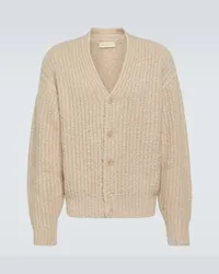 Loro Piana Cardigan in cashmere a coste Beige