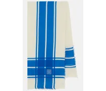 Totême Sciarpa in lana e seta con stampa Blu