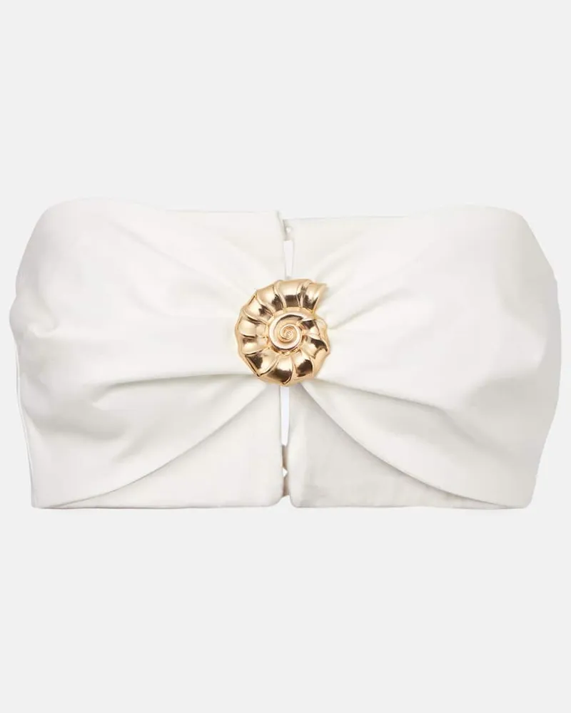 Adriana Degreas Top a fascia in misto cotone Bianco