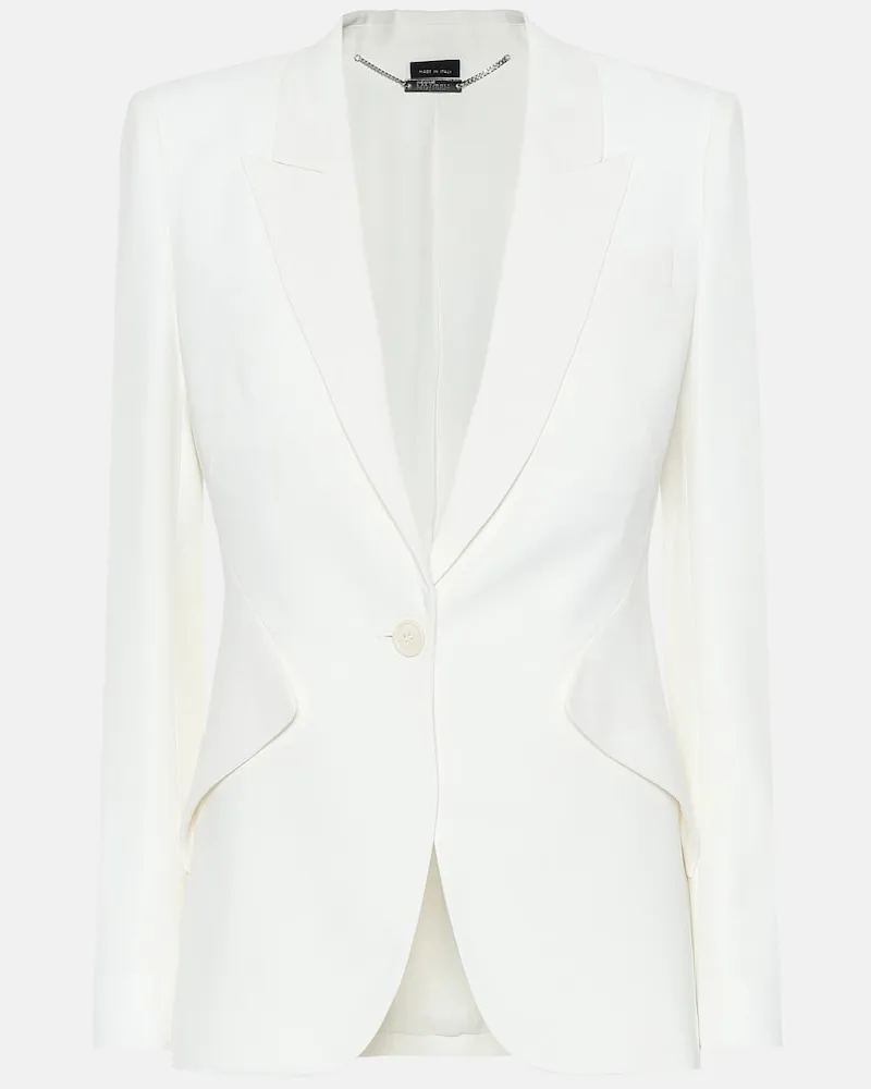 Alexander McQueen Blazer in crêpe Bianco