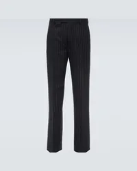 Dries van Noten Pantaloni regular Pinnet gessati Blu