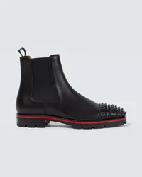 Christian Louboutin Stivaletti Chelsea Melon Spikes in pelle Nero