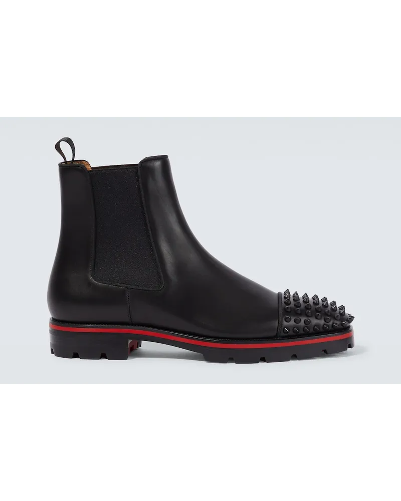 Christian Louboutin Stivaletti Chelsea Melon Spikes in pelle Nero