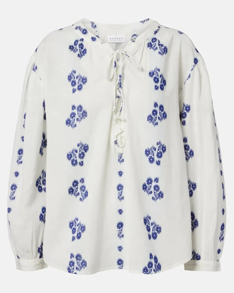 Velvet Blusa Winslet in cotone Bianco
