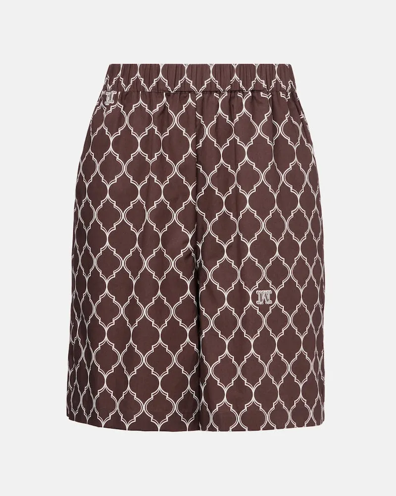 Max Mara Bermuda Ululato in cotone a vita alta Multicolore