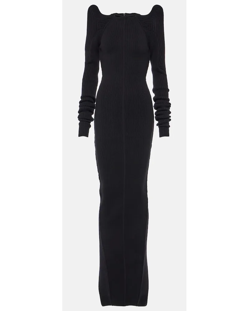 Rick Owens Abito lungo in cashmere e lana Nero
