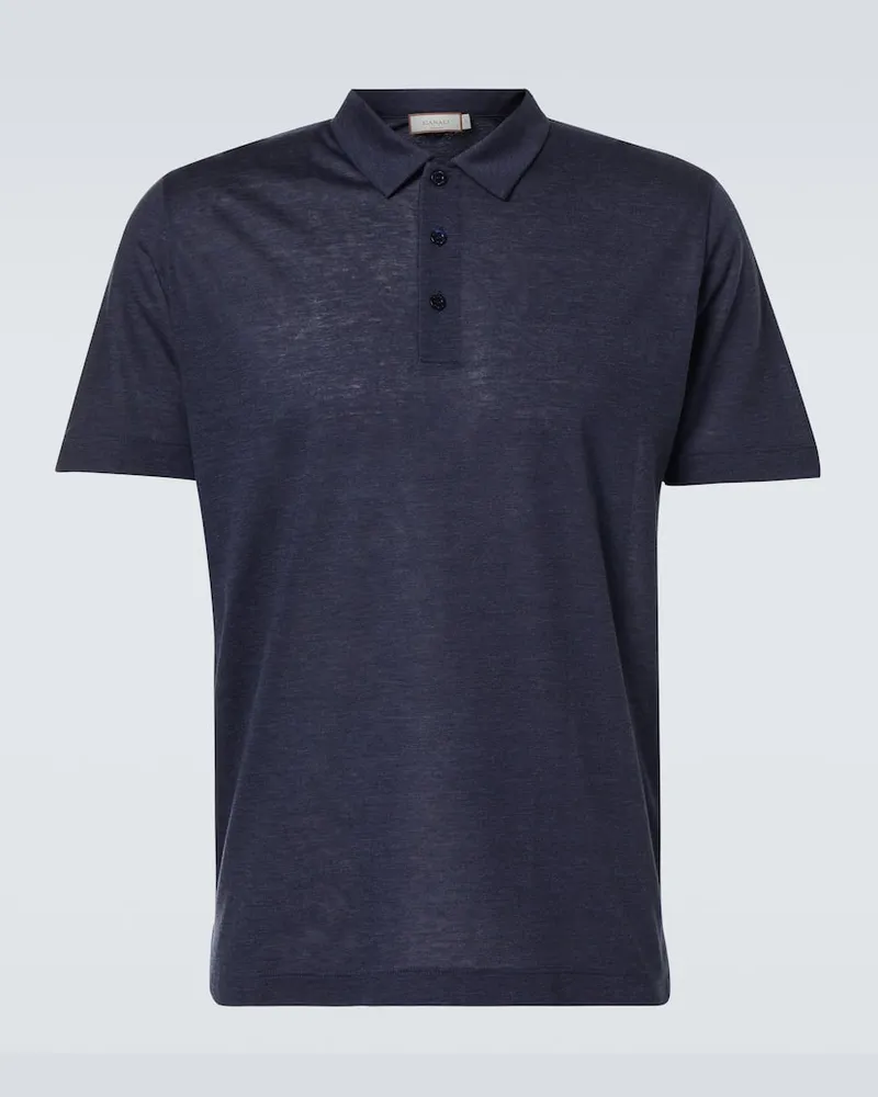 Canali Polo in misto cotone Blu