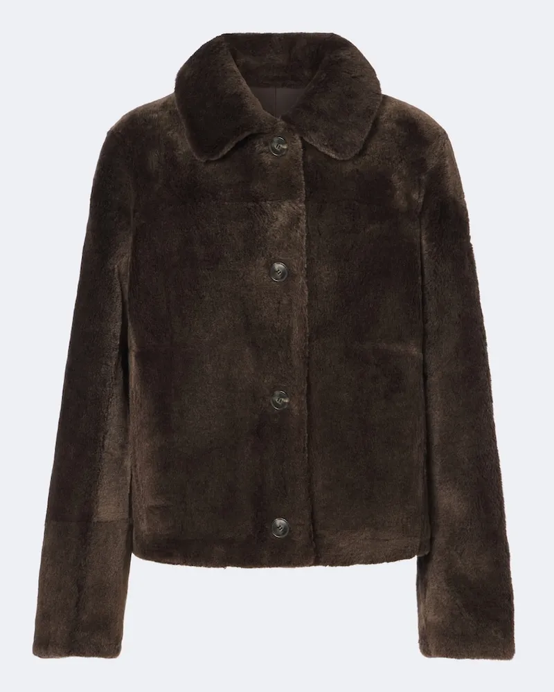Yves Salomon Giacca in shearling Marrone