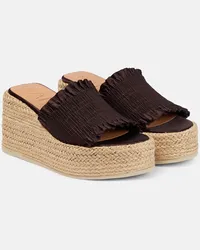 Ganni Sandali espadrillas Smock con platform Marrone