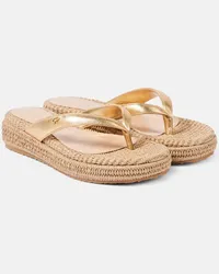 Gianvito Rossi Sandali espadrillas con pelle Oro