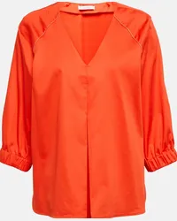 Max Mara Blusa Pordoi in cotone Arancione