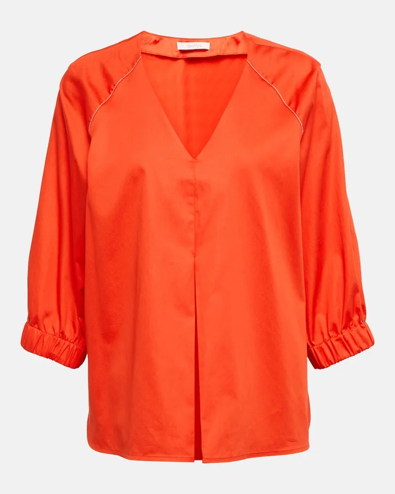 Max Mara Blusa Pordoi in cotone Arancione