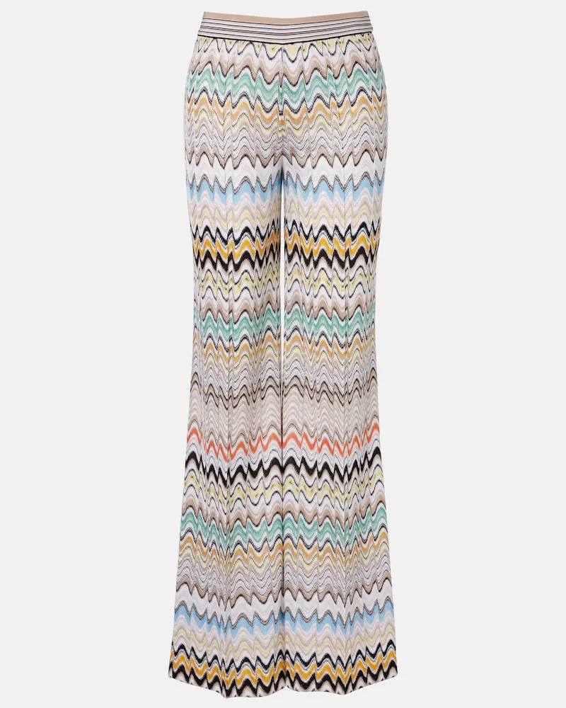 Missoni Pantaloni Wave a gamba larga e vita alta Multicolore