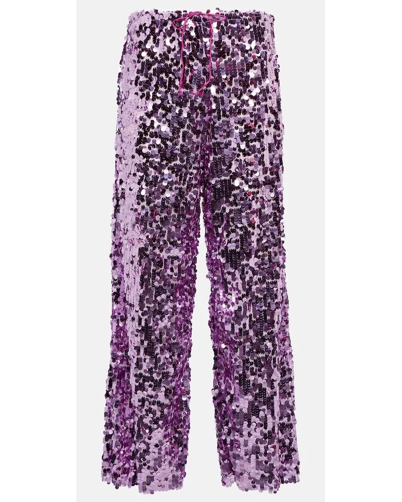 Oséree OsÃ©ree Pantaloni a gamba larga con paillettes Rosa