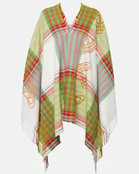 Vivienne Westwood Poncho Combat in lana tartan e cotone Multicolore