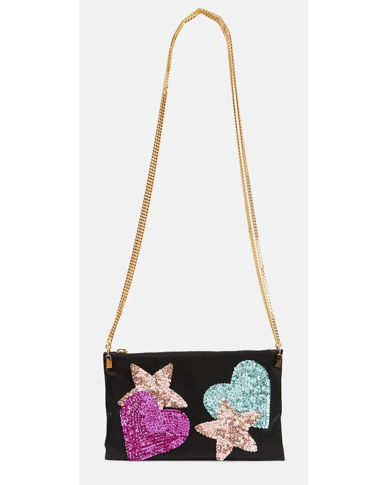 Tom Ford Borsa a tracolla in raso con paillettes Multicolore