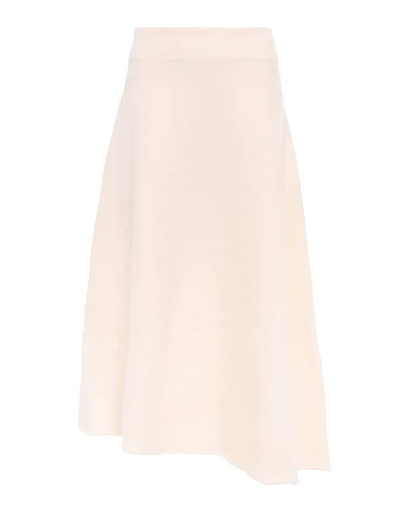 Jil Sander Gonna midi in lana vergine a vita alta Bianco