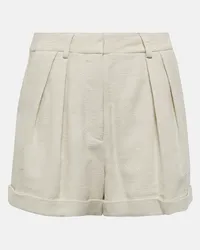 STAUD Shorts Luisa in misto cotone a vita alta Beige