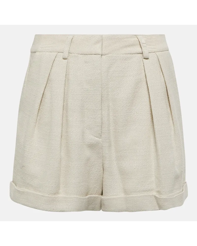 STAUD Shorts Luisa in misto cotone a vita alta Beige