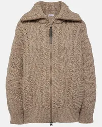 Brunello Cucinelli Cardigan in lana e cashmere Beige