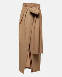 Dries van Noten Gonna lunga in misto cotone Beige