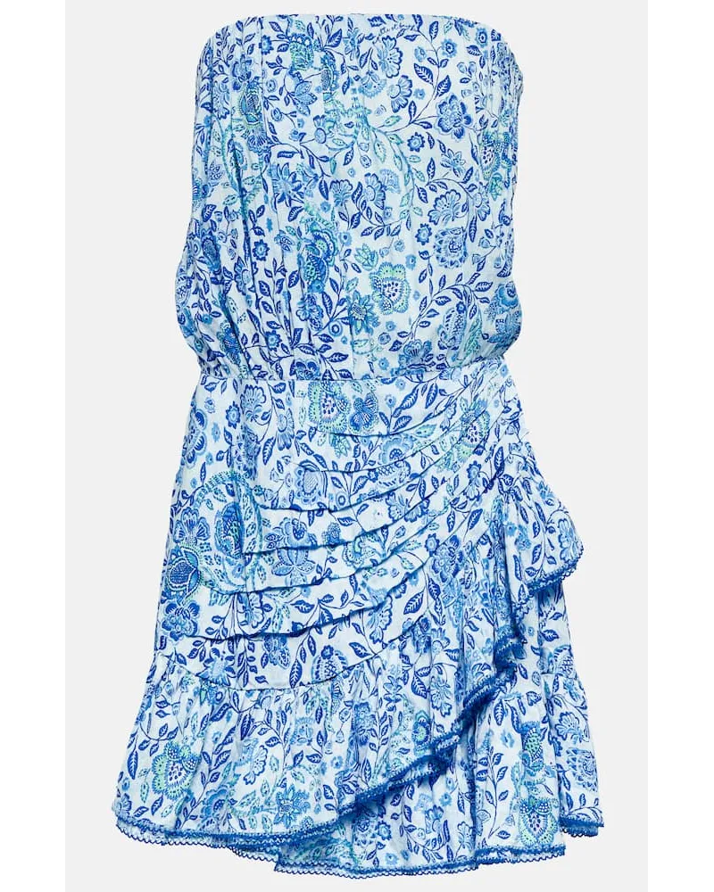 Poupette St Barth Miniabito a fascia Ambra con stampa Blu
