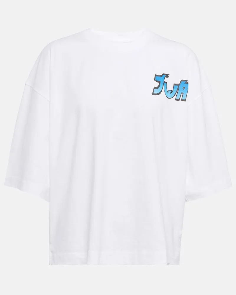 J.W.Anderson x Run Hany - T-shirt in cotone con logo Bianco