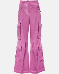 Dolce & Gabbana Pantaloni cargo in cotone a vita media Rosa