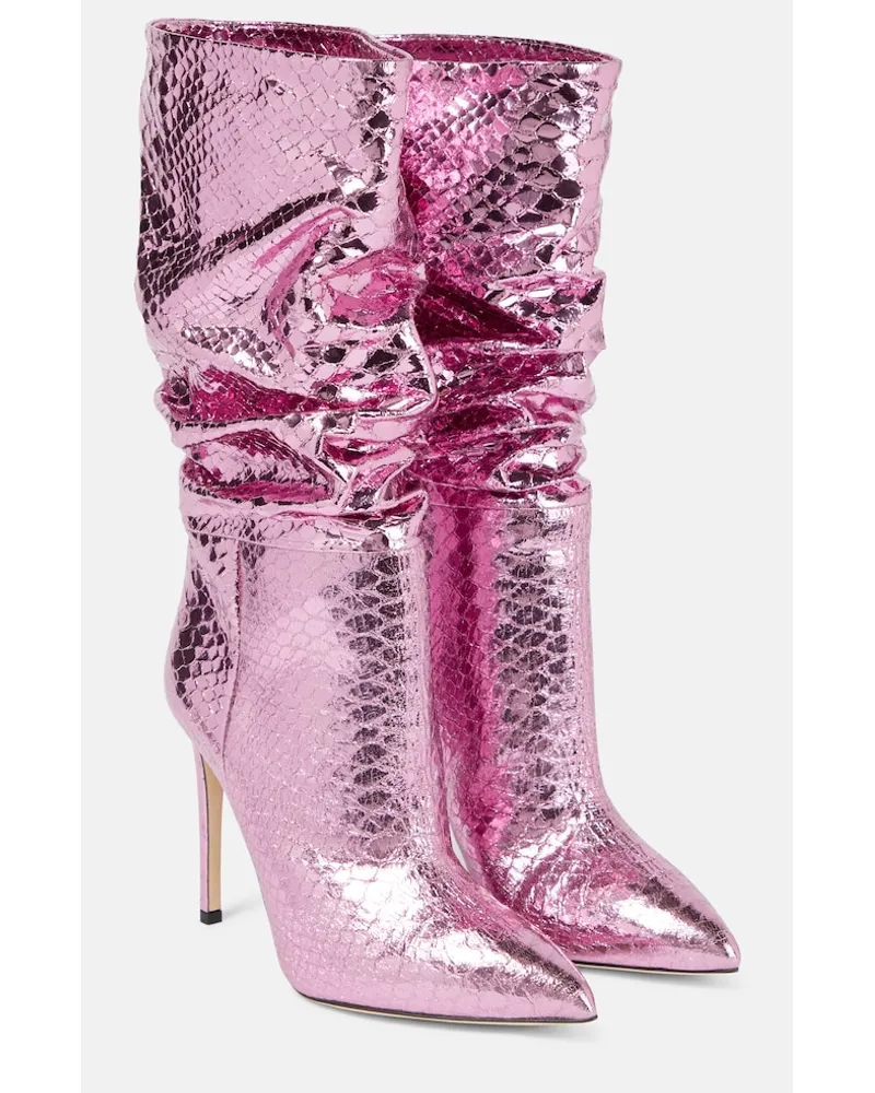 Paris Texas Stivali in pelle metallizzata Rosa