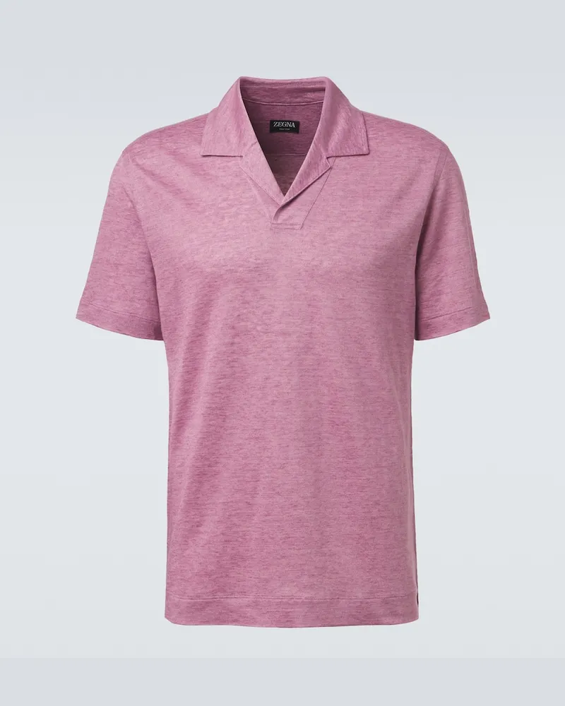 Ermenegildo Zegna Polo in lino Rosa