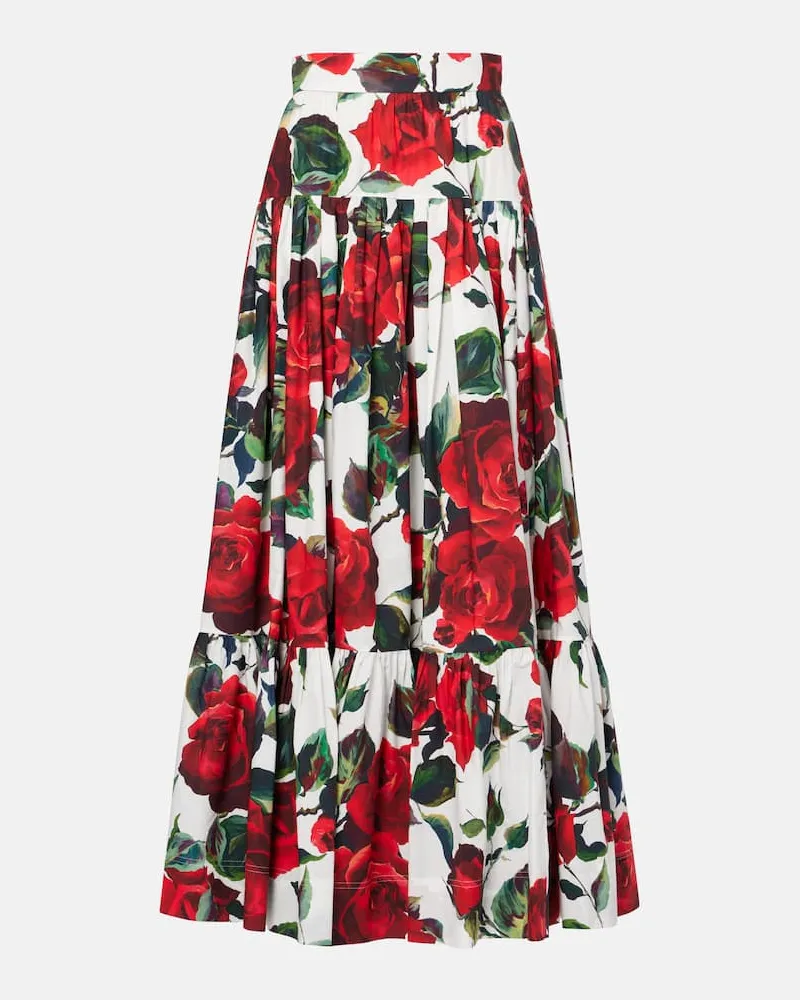 Dolce & Gabbana Gonna lunga in cotone con stampa floreale Multicolore