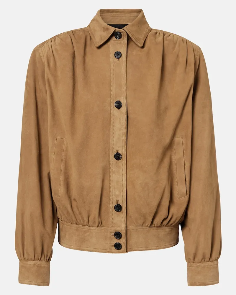 Saint Laurent Giacca in suede Beige