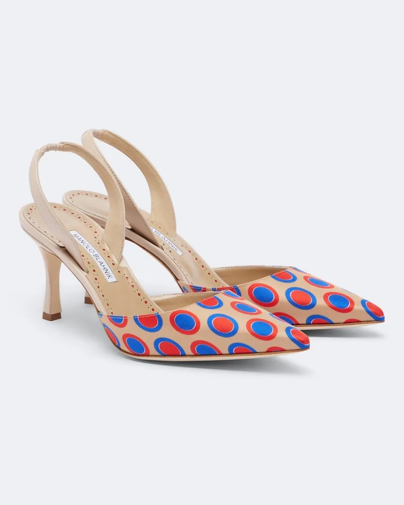 Manolo Blahnik Pumps slingback Carolyne a pois Multicolore