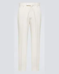 Ermenegildo Zegna Pantaloni regular in cotone e lana Bianco