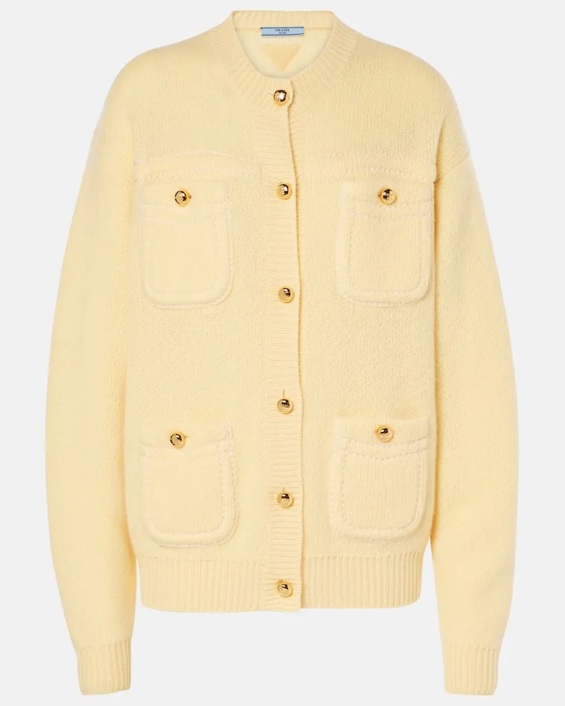 Prada Cardigan oversize in cashmere Giallo