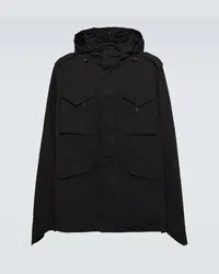 Balenciaga Parka in cotone con cappuccio Nero