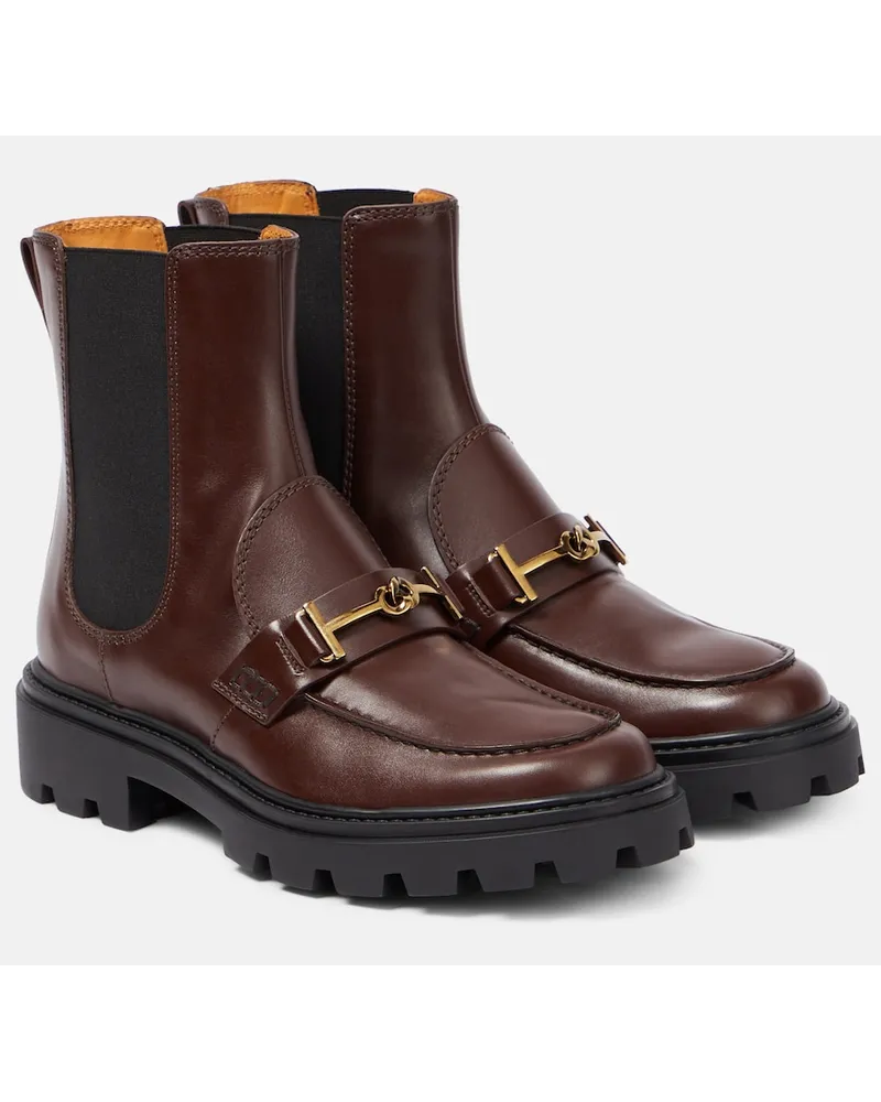 TOD'S Stivaletti Chelsea in pelle Marrone