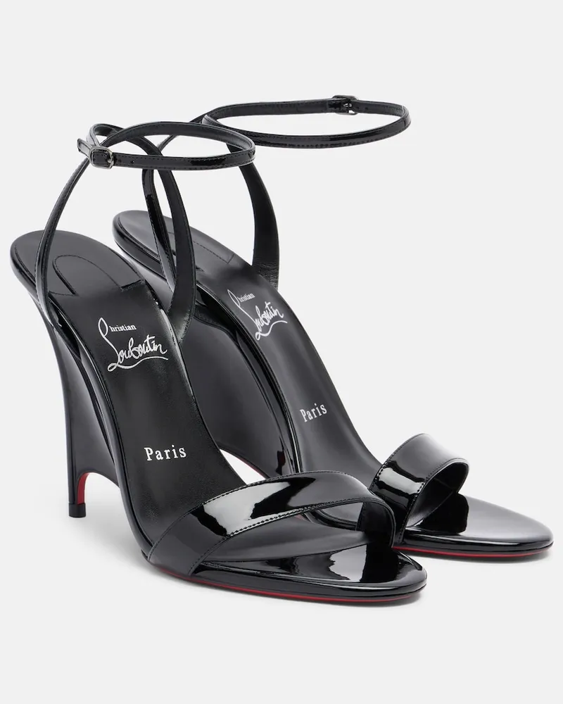 Christian Louboutin Sandali con zeppa Miss Z in vernice Nero